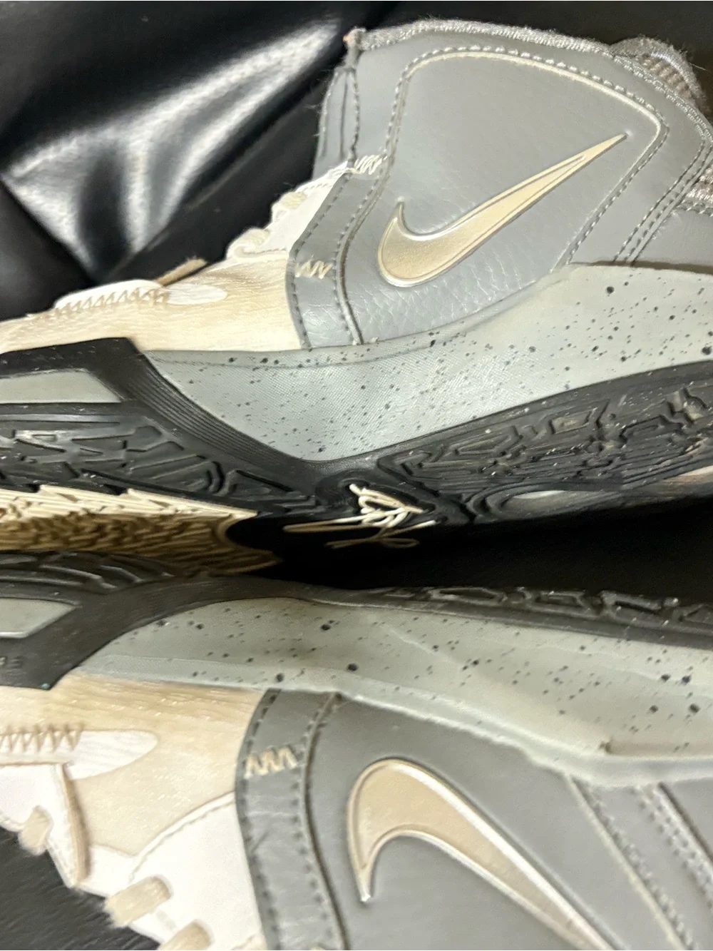 Nike Kids White Sneakers with Silver Signature Accent
